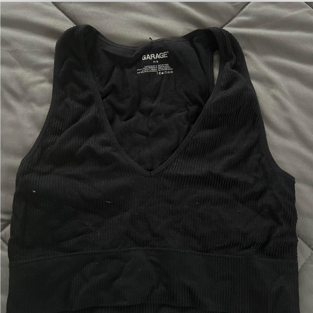 Garage Black Sleeveless Ribbed Top (2 For 1 Price Deal!!)